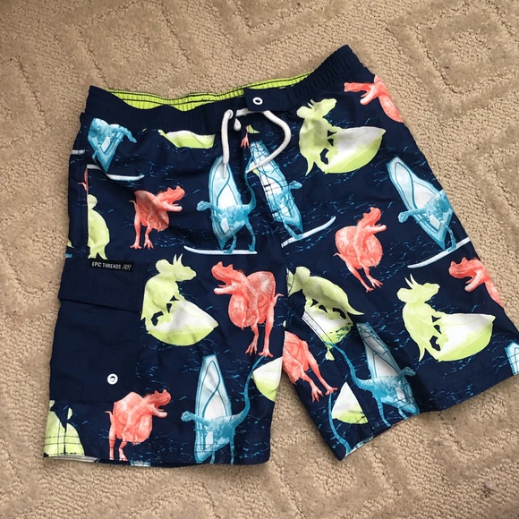 dino swim trunks